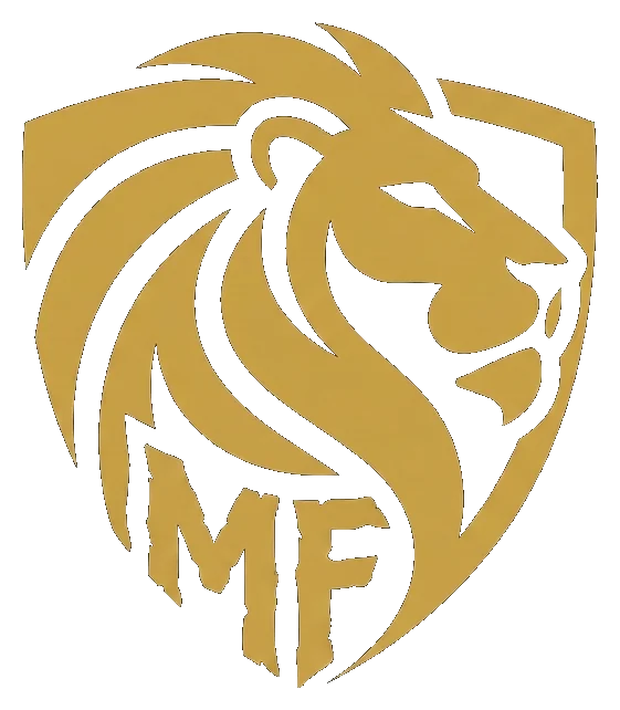 Mission Fit Men gold lion shield logo
